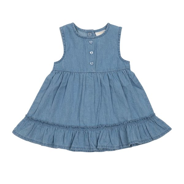 Abito chambray bimba denim smanicato - Mawi