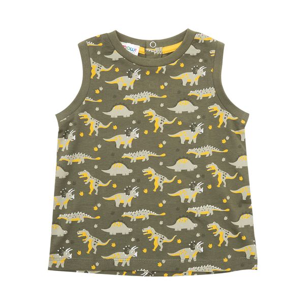 Canottiera bimbo verde stampa dinosauri - Mawi
