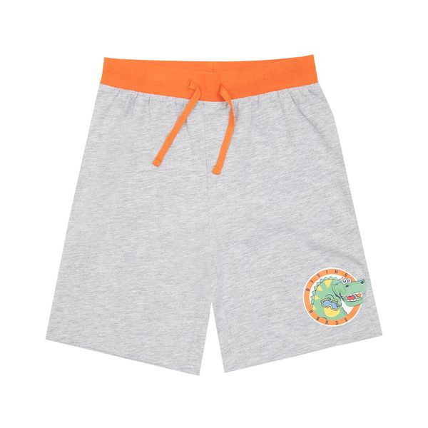 Short jersey bimbo grigio/arancio stampato - Mawi