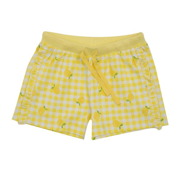 Short jersey bimba giallo limoni con frill - Mawi