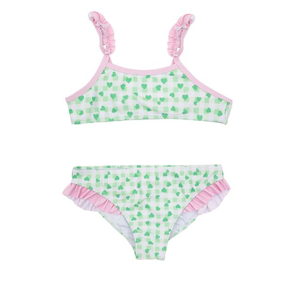 Bikini bimba bianco/verde con frill - Mawi