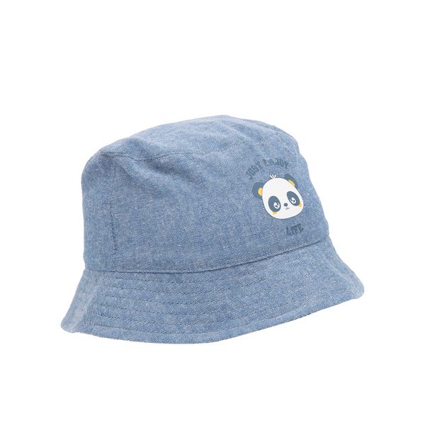 Cappellino pescatore bimbo denim "panda" - Mawi