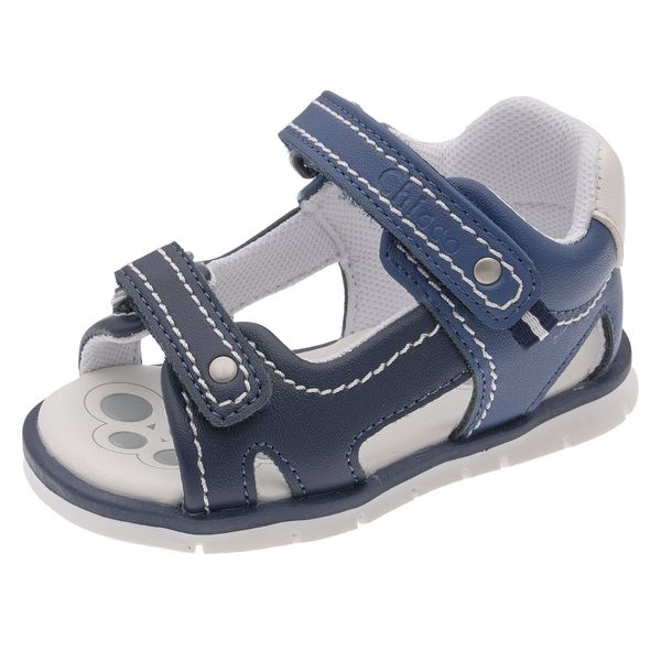 Sandali bimbo blu con cuciture a contrasto - chicco figi - Chicco