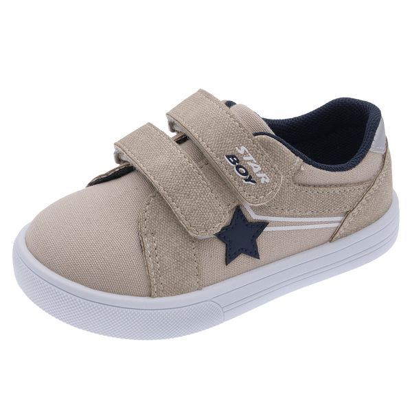 Sneaker bimbo doppio strappo beige con stella- chicco - Chicco