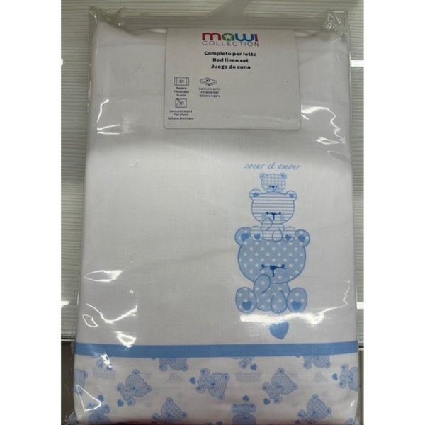 Completo letto 3 pezzi bimbo store orsetto azzurro - Mawi
