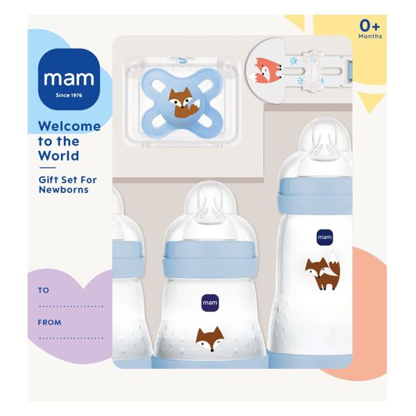 Welcome to the world confezione regalo azzurro - mam - Mam