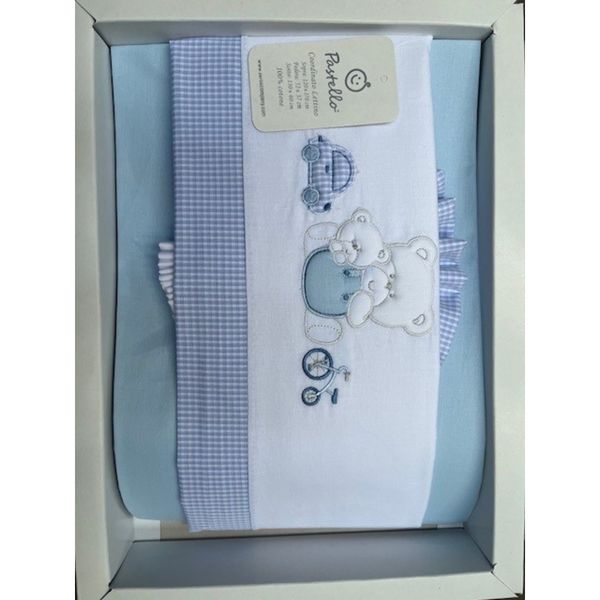 Lenzuola letto 3 pz ricami ass. maschio - pastello - Pastello