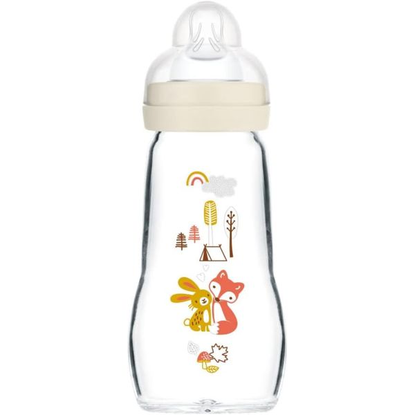 Mam biberon feel good 260 ml, biberon vetro pregiato resistente alle alte temperature, neutro - Mam