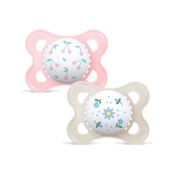 Mam original succhietto 2-6 mesi (set da 2), ciuccio mam 2-6 mesi con tettarella ortodontica in caucciù, rosa/neutro - Mam