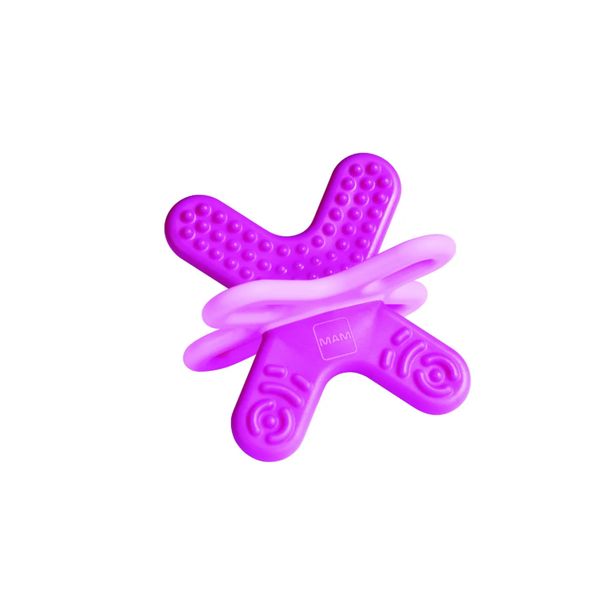 Mam bite & relax fase 2 mini dentaruolo, massaggia gengive neonati 4+ mesi, con sterilizzatore portatile per microonde, rosa - Mam