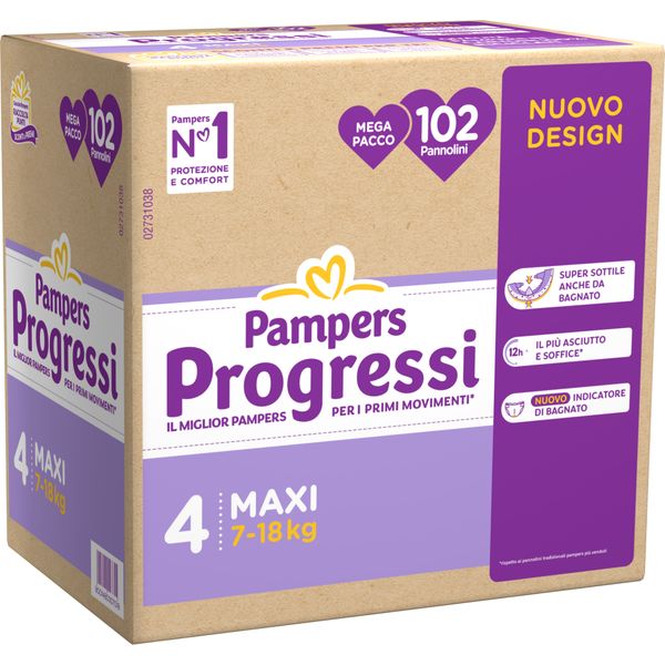 Pannolino progressi mega pacco taglia 4 7-18kg 102 pz - pampers - Pampers