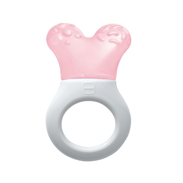 Mam mini cooler & clip dentaruolo, massaggia gengive neonati 2+ mesi rinfrescante e lenitivo, neonato accessori utili facili da afferrare, rosa - Mam