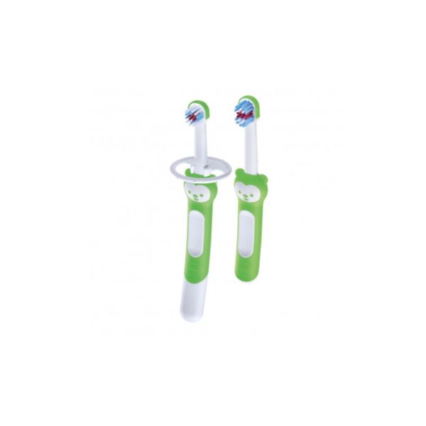 Mam learn to brush (set da 2), neonato accessori utili per i primi dentini, giallo, 5+ mesi - Mam