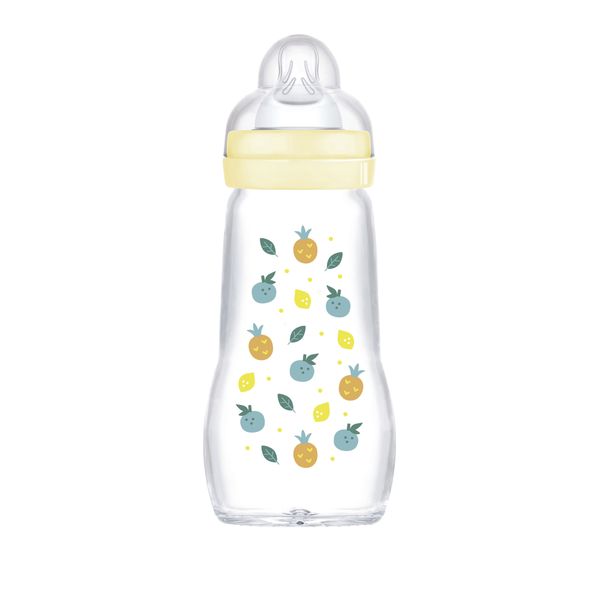 Mam biberon feel good 260 ml, biberon vetro pregiato resistente alle alte temperature, neutro - Mam