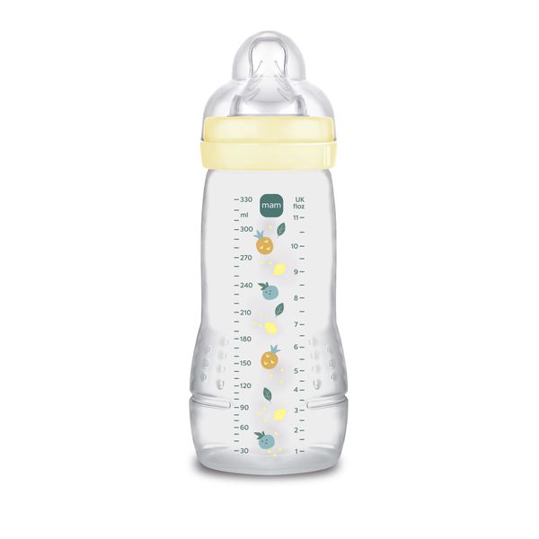 Mam biberon easy active 330 ml, biberon mam per bambini attivi ergonomico e pratico, neutro, 4+ mesi - Mam