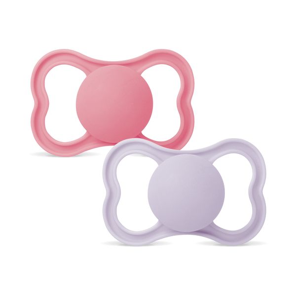 Mam air succhietto 6-16 mesi (set da 2), ciuccio mam 6-16 mesi per pelli sensibili e delicate, rosa/lilla - Mam