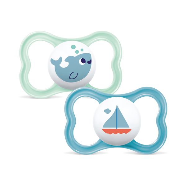 Mam air succhietto 16+ mesi (set da 2), ciuccio mam 16-36 mesi per pelli sensibili e delicate, azzurro/celeste - Mam