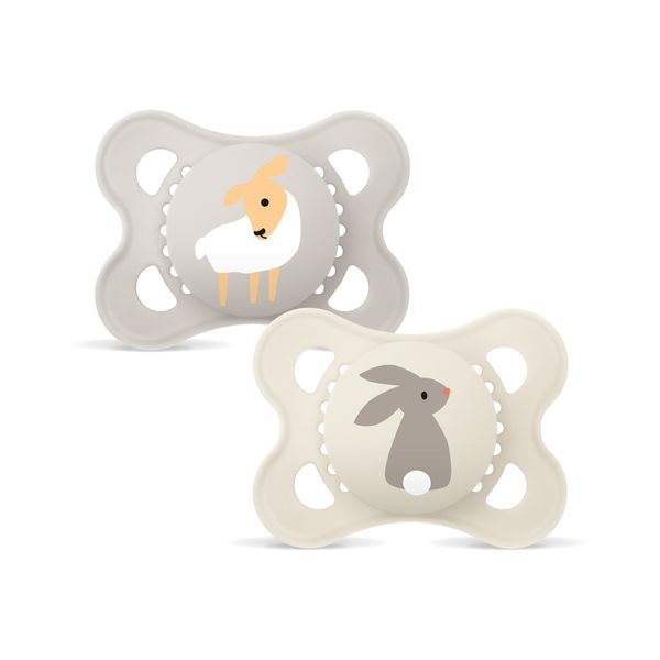Mam original succhietto 2-6 mesi (set da 2), ciuccio mam 2-6 mesi con tettarella ortodontica in silicone, neutro - Mam