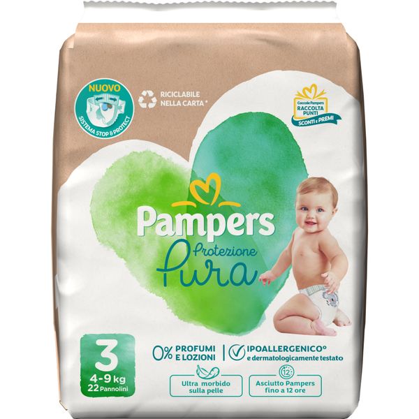 Pampers protezione pura midi x22 pezzi - Pampers
