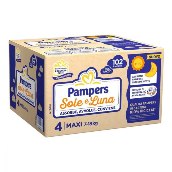 Pannolino sole & luna esa taglia 4 7-18kg 102 pz - pampers - Pampers