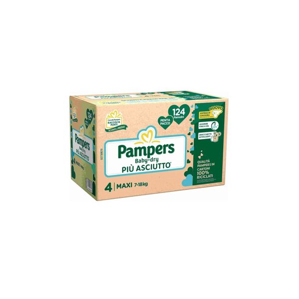 Pannolino baby-dry penta pacco taglia 4 7-18kg 124 pz - pampers - Pampers