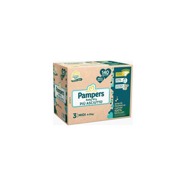 Pannolino baby-dry penta pacco taglia 3 4-9kg 140 pz - pampers - Pampers