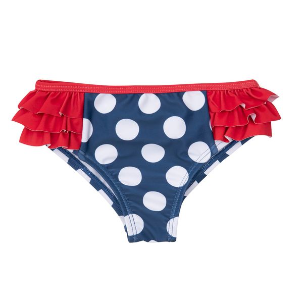 Slip mare bimba in stile marinaro a pois con volant rosso - mawi - Mawi