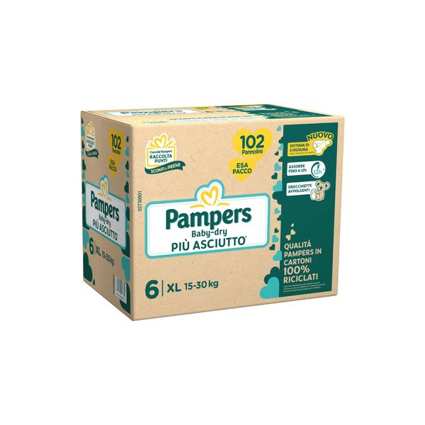 Pannolino baby-dry esa taglia 6 15-30kg 102 pz - pampers - Pampers