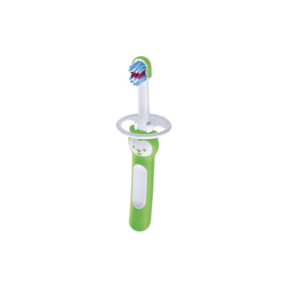 Mam baby's brush, spazzolino denti bambini 6+ mesi con impugnatura antiscivolo, spazzolino setole morbide per i primi dentini, giallo - Mam