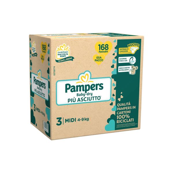 Pannolino baby-dry esa taglia 3 4-9kg 168 pz - pampers - Pampers