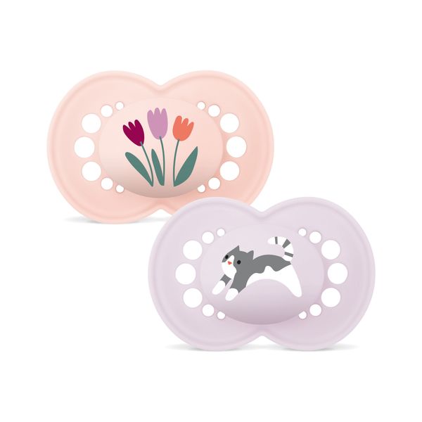 Mam original succhietto 16+ mesi (set da 2), ciuccio mam 16 36 mesi silicone con tettarella ortodontica, rosa/lilla - Mam