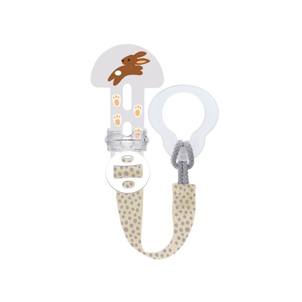 Mam clip it! & cover catenella portaciuccio, catenella ciuccio 0+ mesi regolabile con anello rimovibile e con salvasucchietto, neutro - Mam
