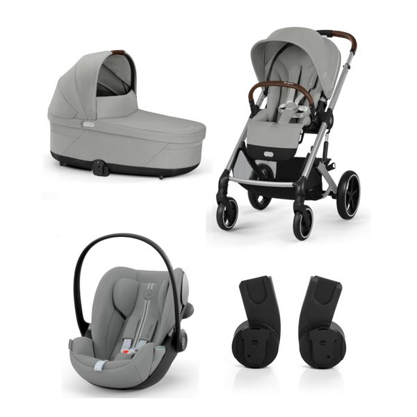 Trio balios s lux slv stone grey con navicella cots e seggiolino cloud g3 plus stone grey + adatt. - cybex - Cybex