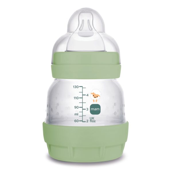 Mam biberon easy start 130 ml, biberon anticolica per allattamento misto che riduce le bolle d'aria e il rischio di coliche, verde - Mam