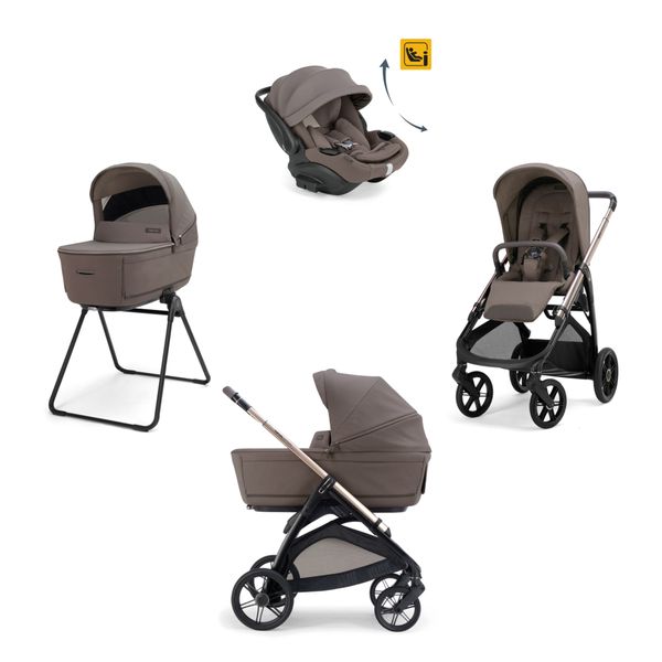 Aptica system quattro - essence mokka con telaio palladio e seggiolino auto darwin infant recline evo - inglesina - Inglesina