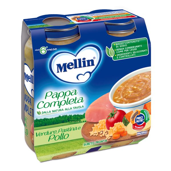 Pappa completa verdure, pastina e pollo 2x250 - mellin - Mellin