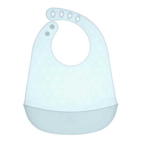 Bavaglia in silicone con tasca azzurro - chicco - Chicco