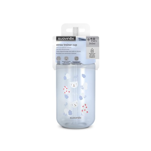 Wild&free tazza cannuccia 340ml +18m azzurra - suavinex - Suavinex