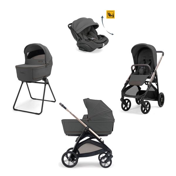 Aptica system quattro - marble grey con telaio palladio e seggiolino auto darwin infant recline evo - inglesina - Inglesina