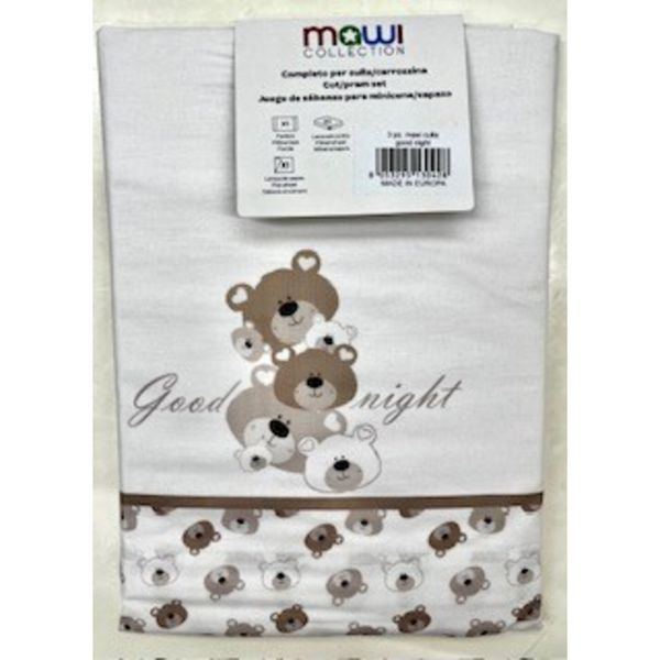 Completo 3 pezzi maxi culla next to me good night - Mawi