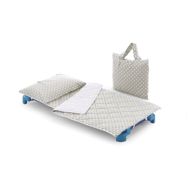Set asilo trapuntato per brandina pois tortora - italbaby - Italbaby