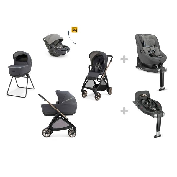 Ing-trio elecat darwin rec evo garage grey telaio bronze + ing-segg.auto darwin next stage stone grey 40-105 + ing- base auto darwin 360° i-size - 