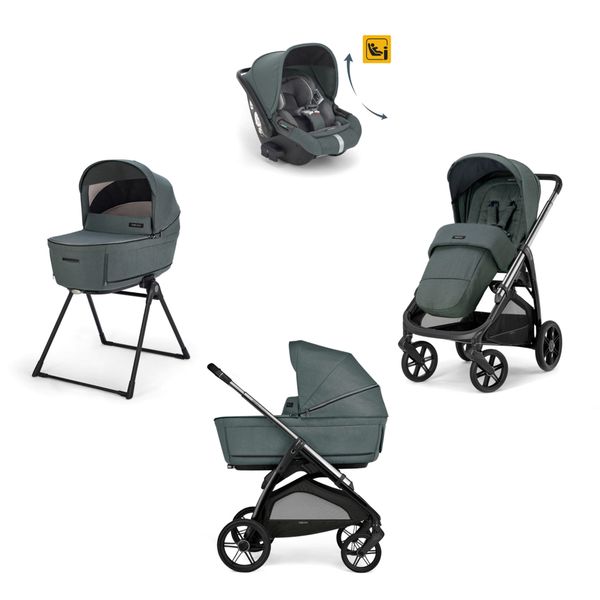 Sistema modulare aptica system quattro - emerald green con telaio litio e seggiolino auto darwin infant recline - inglesina - Inglesina