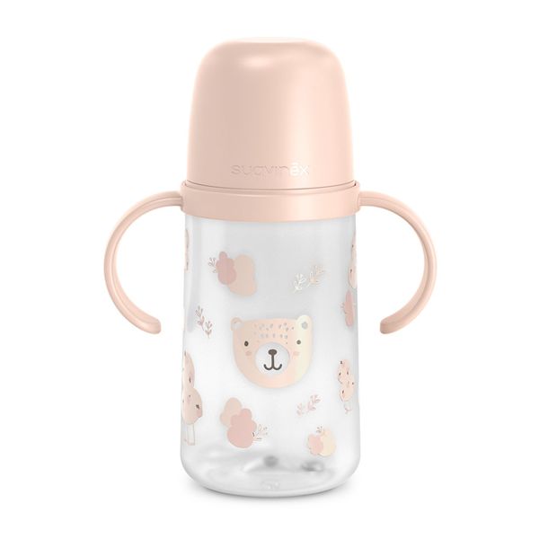 Wild&free biberon antigoccia con manici 270ml +6m rosa - suavinex - Suavinex