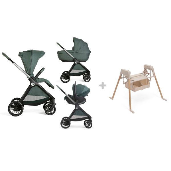 Chicco - trio bellagio 2 gc first seat  rec fir tree + e-lullaglide stand  natural - 