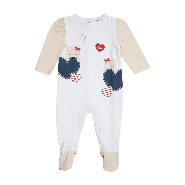 Tutina neonata con dettagli cuore e orsetti - Mawi