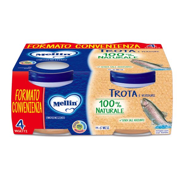 Omogeneizzato trota e verdure 4x80 gr - mellin - Mellin