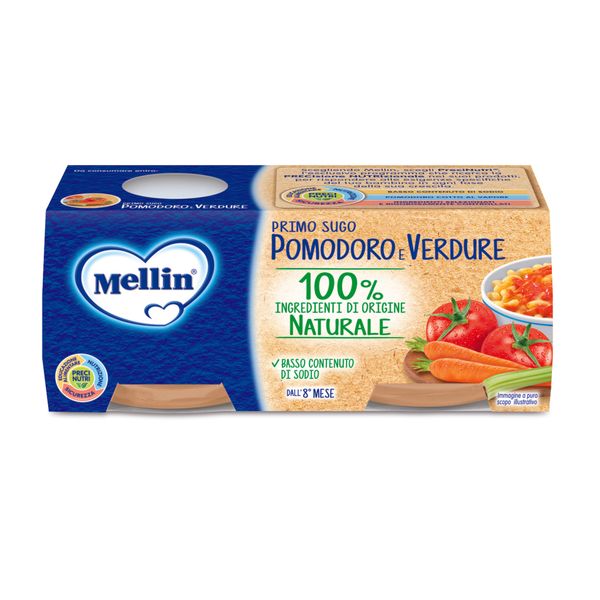 Primo sugo pomodoro e verdure 2x80 g - mellin - Mellin