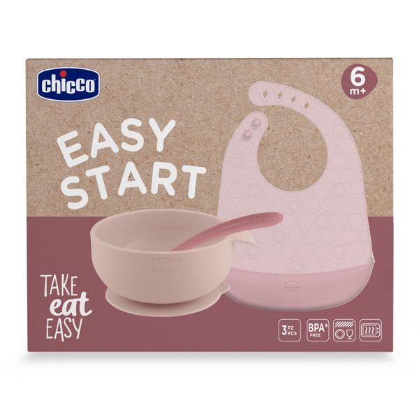 Set pappa silicone rosa 6m+ - chicco - Chicco