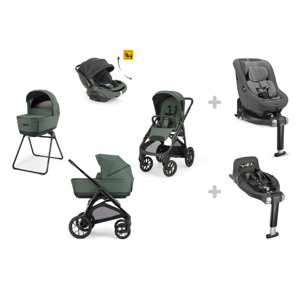 Ing-trio aptica xt darwin rec evo taiga green telaio black + ing-segg.auto darwin next stage stone grey 40-105 + ing- base auto darwin 360° i-size - 
